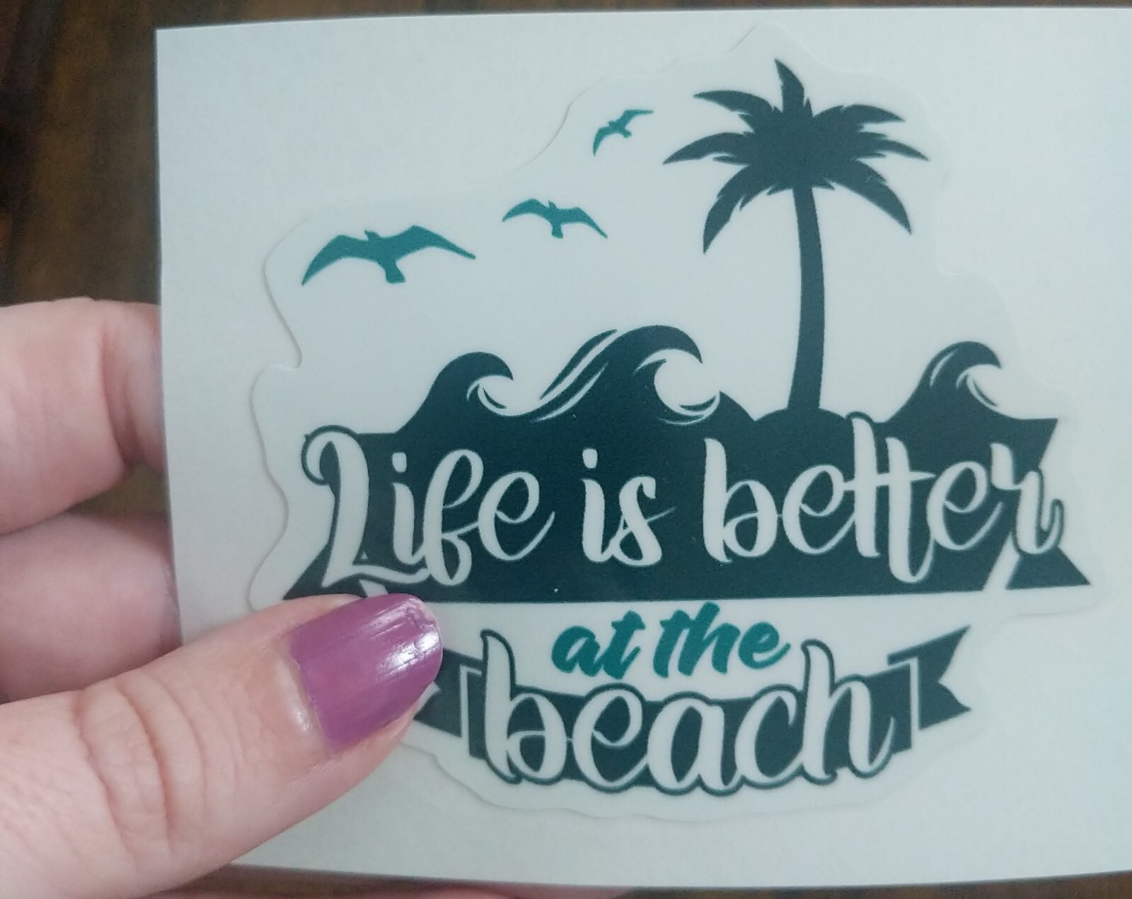 3.5" Life is Better At The Beach Decal Vinyl Sticker Palm Trees Ocean Waves Sea