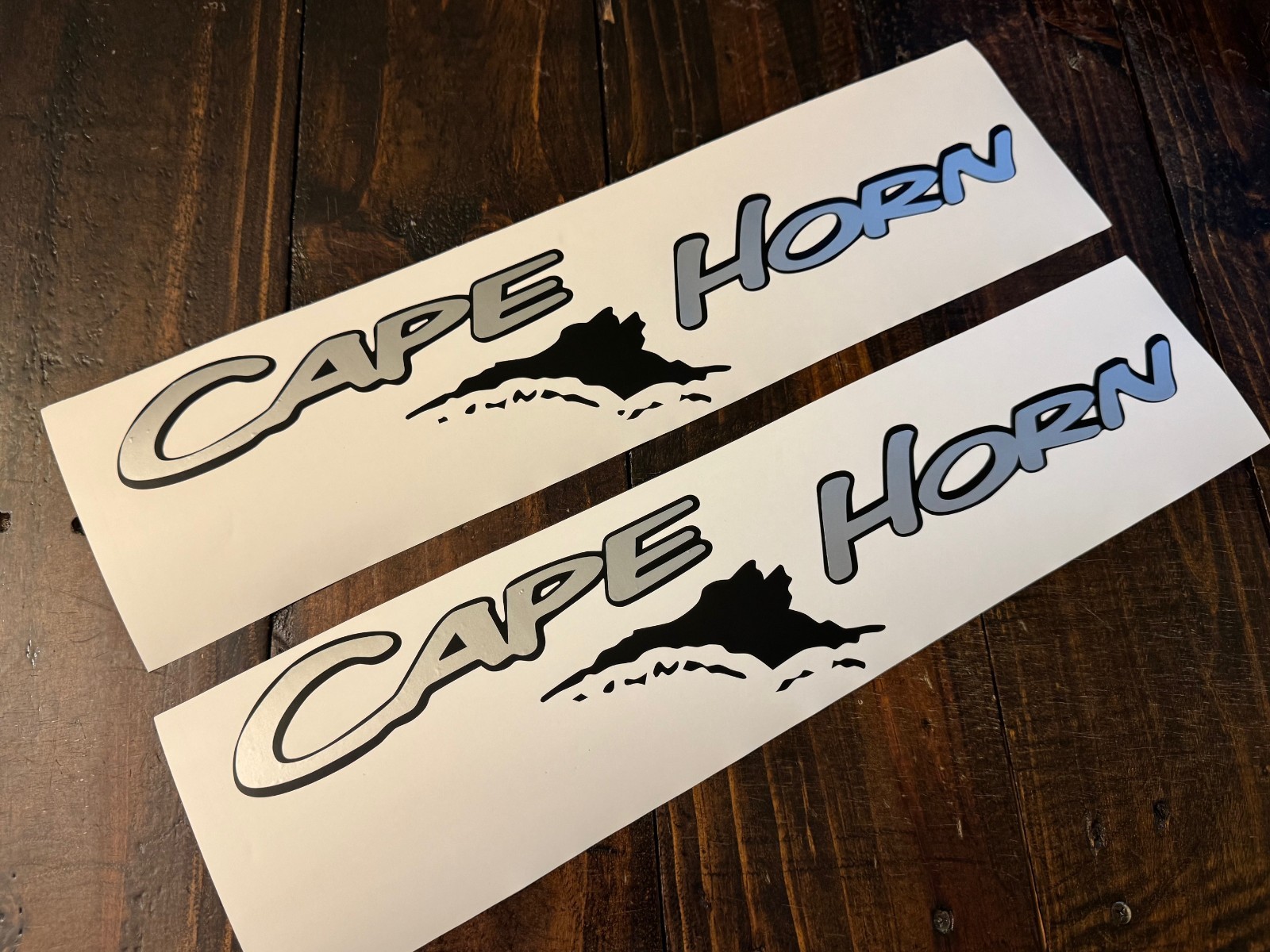 Cape Horn Replacement Boat Decal Silver & Black (Set 2) Stickers Logo Fishing