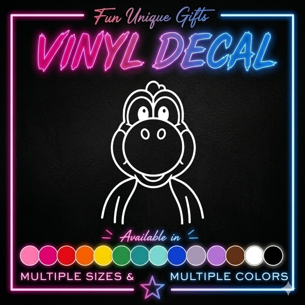 Yoshi Mario Vinyl Decal Sticker -Multiple Colors & Sizes- SHIPS FREE!