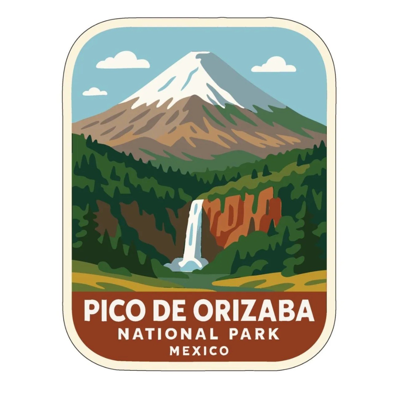 Pico de Orizaba Mexico Iron On Heat Transfer Vinyl HTV World National Parks