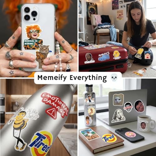 500 Funny Meme Stickers for Adults Teens Waterproof Vinyl Laptop Bottle Decals