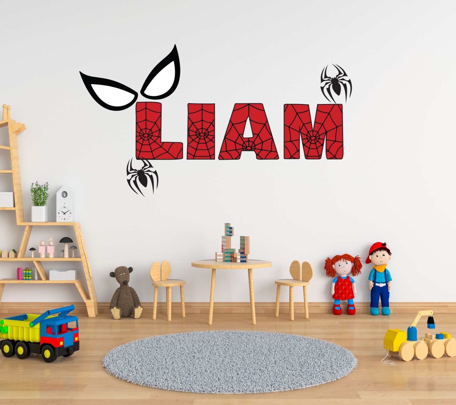 Custom Name Spider Wall Sticker Personalized Spider Wall Decal Kids Room Decor