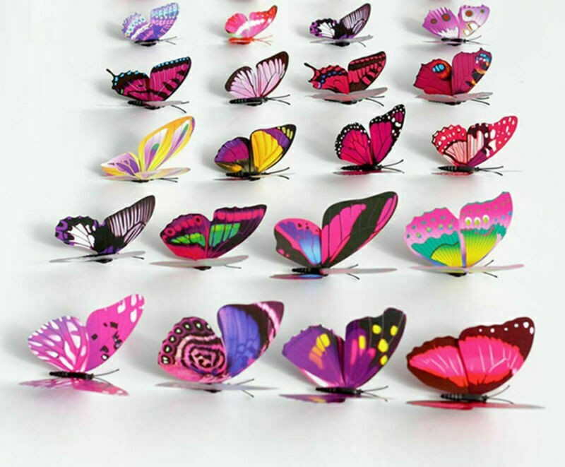 Artificial Butterflies with Magnet Home Decorations 12 24 36 100 pcs / Pack Set