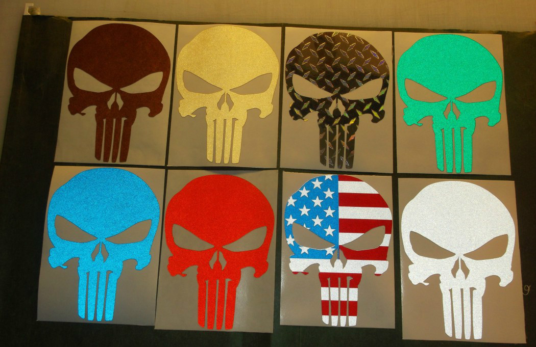 The Punisher Vinyl Decal – Sticker – Choose Style -Color