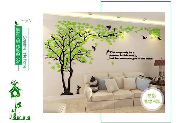 3D Flower Tree Wall Sticker Home Room DIY Art Decor Decal Romantic Acrylic Mural