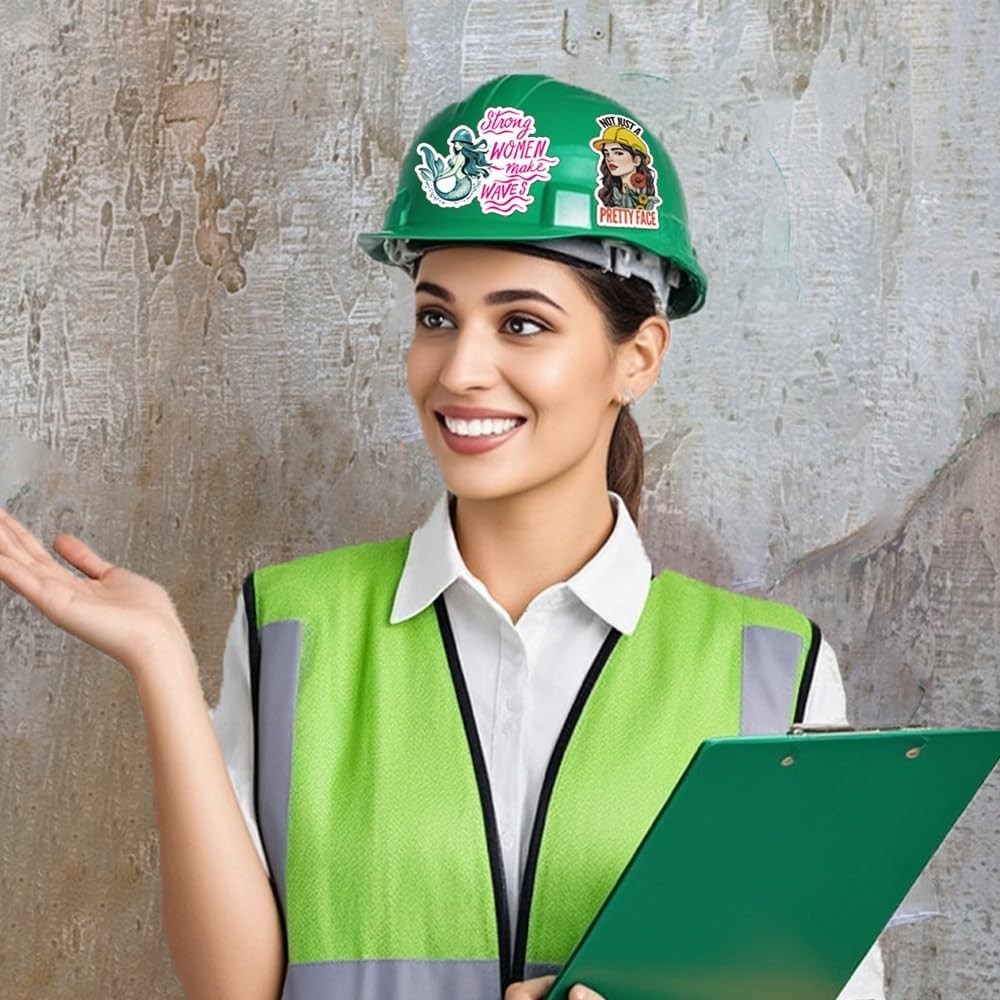 Women Hard Hat Stickers | Blue Collar Decals for Hardhat | Woman in Trade Empowe
