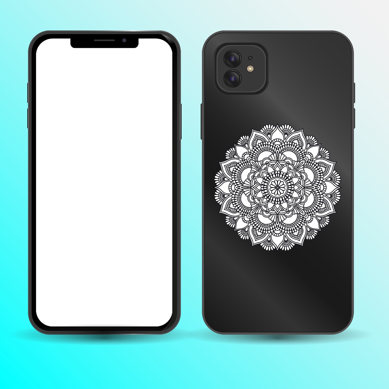 Best BLACK and WHITE Mandala Sticker Ornamental Car Vinyl Decal Bumper Laptop