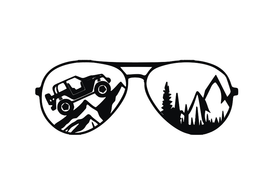 Jeep Glasses Vinyl Decal Sticker -Multiple Colors & Sizes- FREE SHIPPING