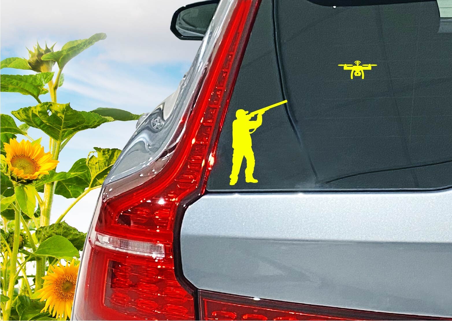 Drone Hunter Decal Sticker Anti-Drone Spy Privacy Shoot Aim No Drones Zone USA
