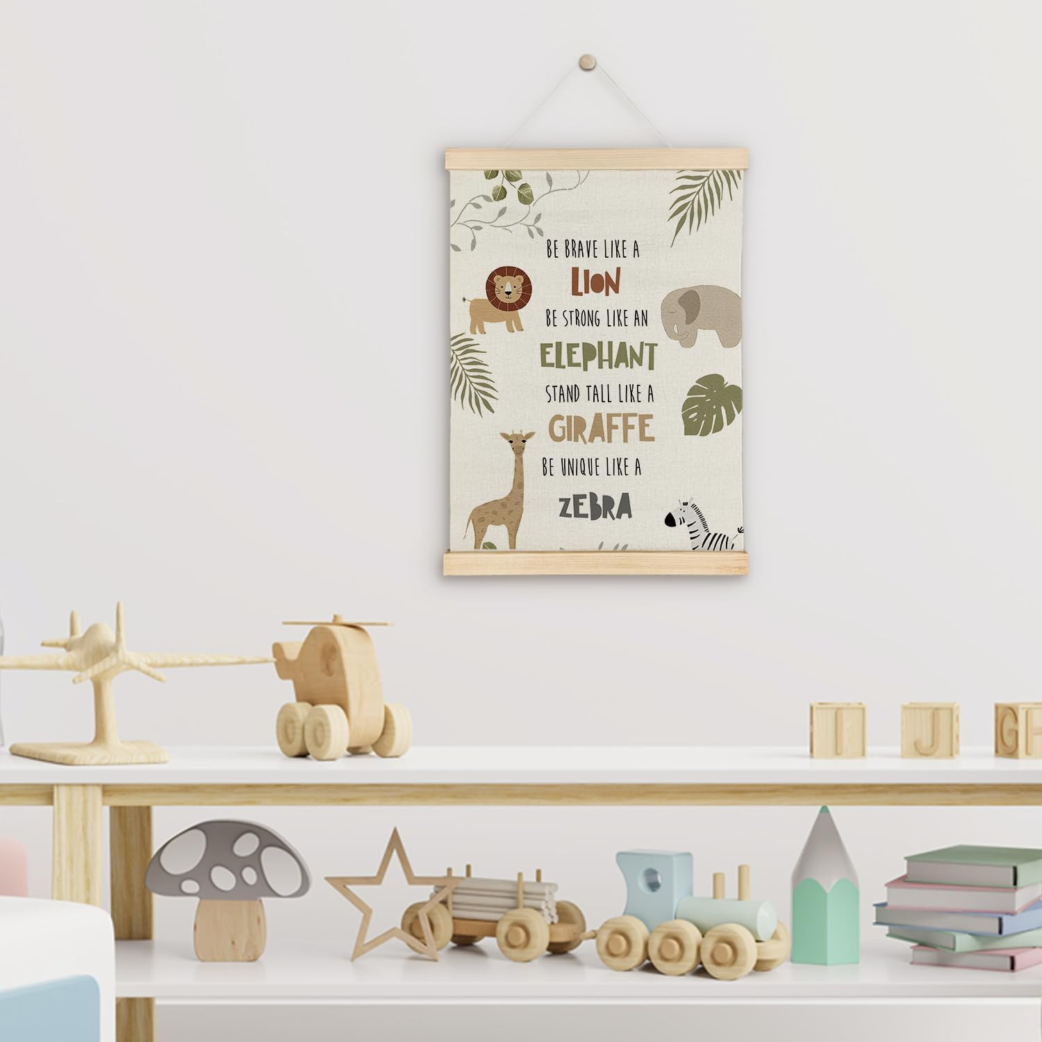 Positive Affirmations Wall Art,Safari Animals Wall Decor,Inspirational Nursery P
