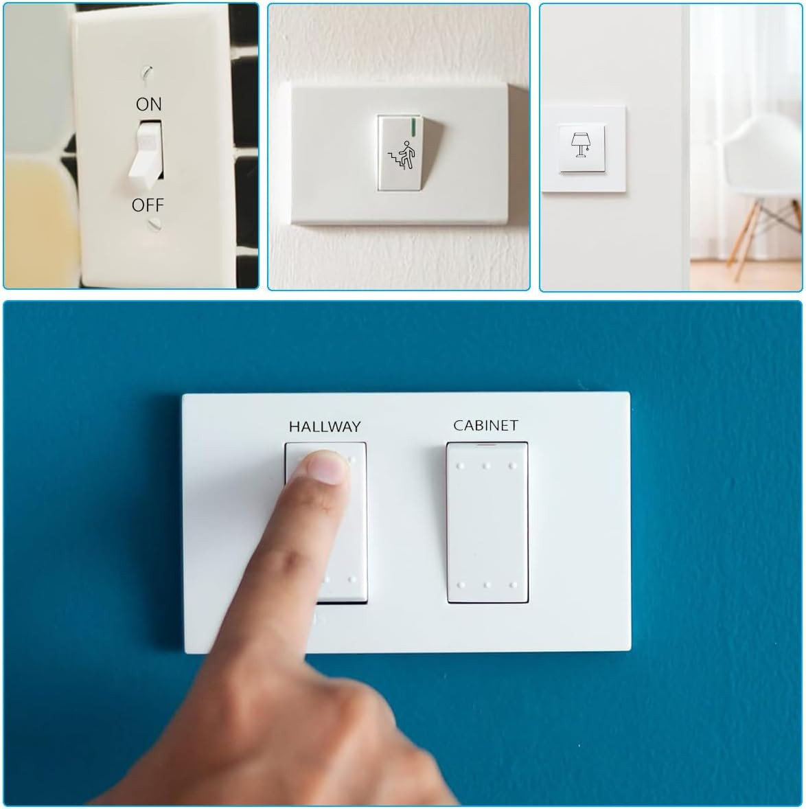 Transparent Waterproof Light Switch Labels – 600 Stickers for Home & Office