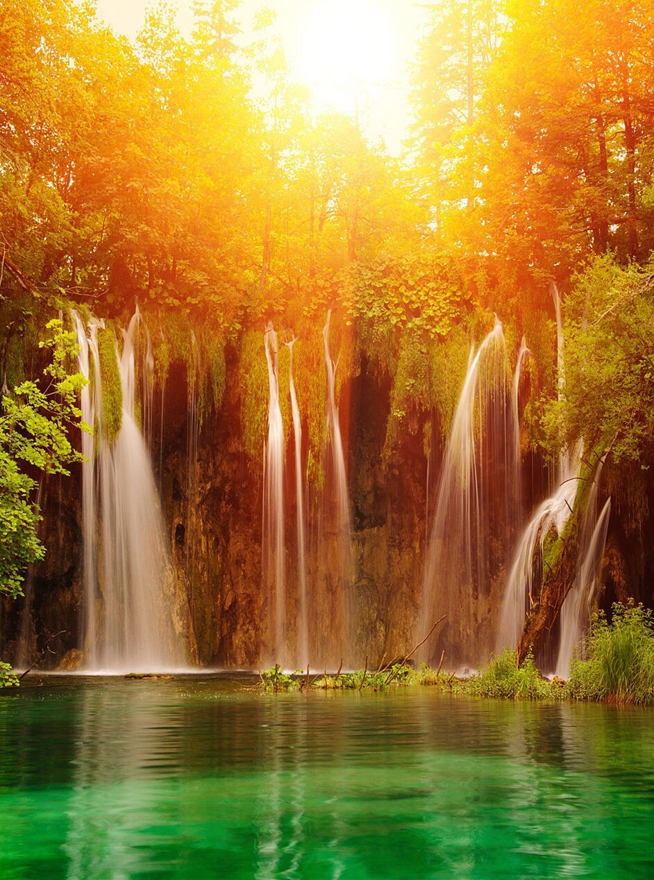 Custom Mural Wallpaper 3D Waterfalls Photo Wall Sticker PVC Self-Adhesive Waterp