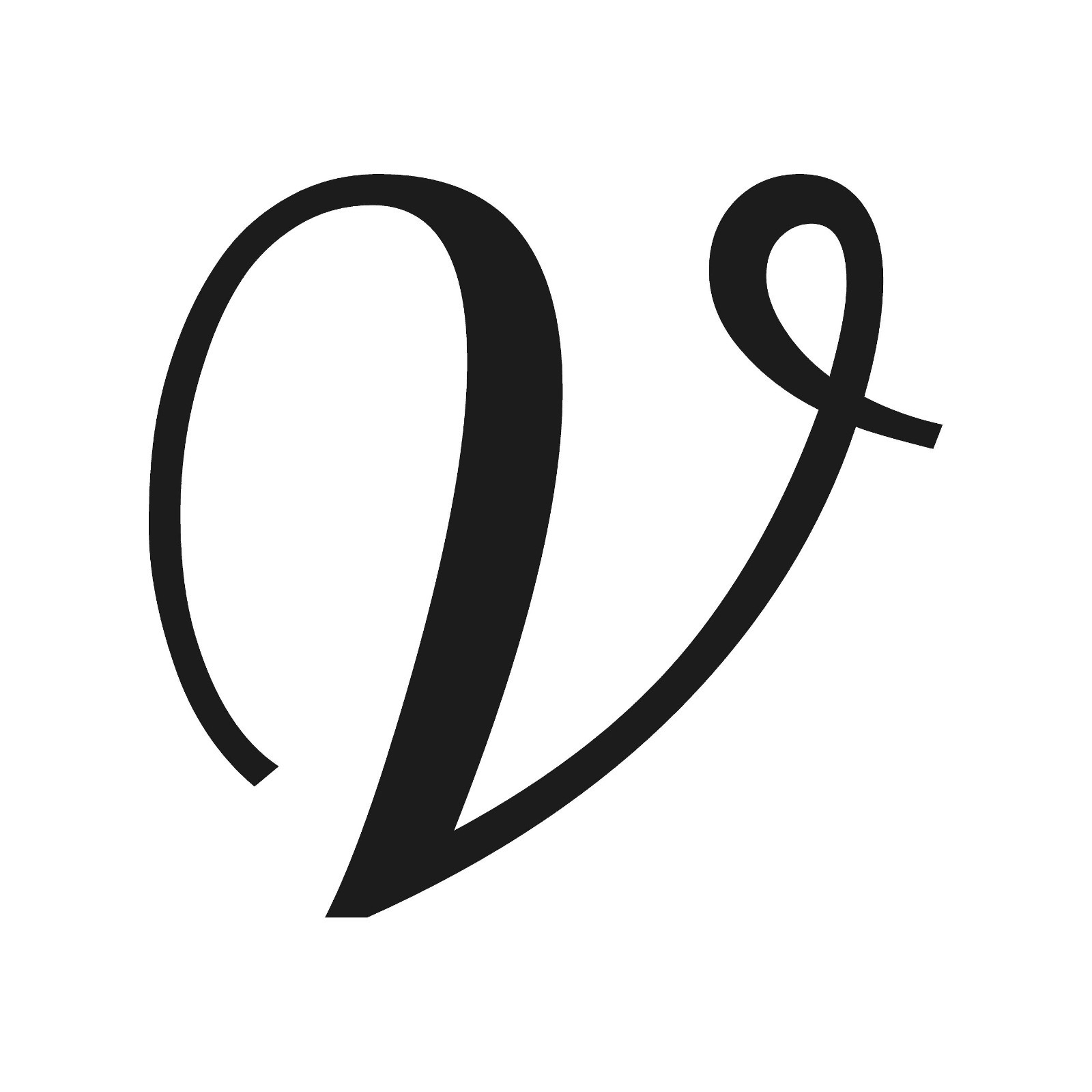 Script Letter V Initial Font Vinyl Sticker Decal Monogram Elegant