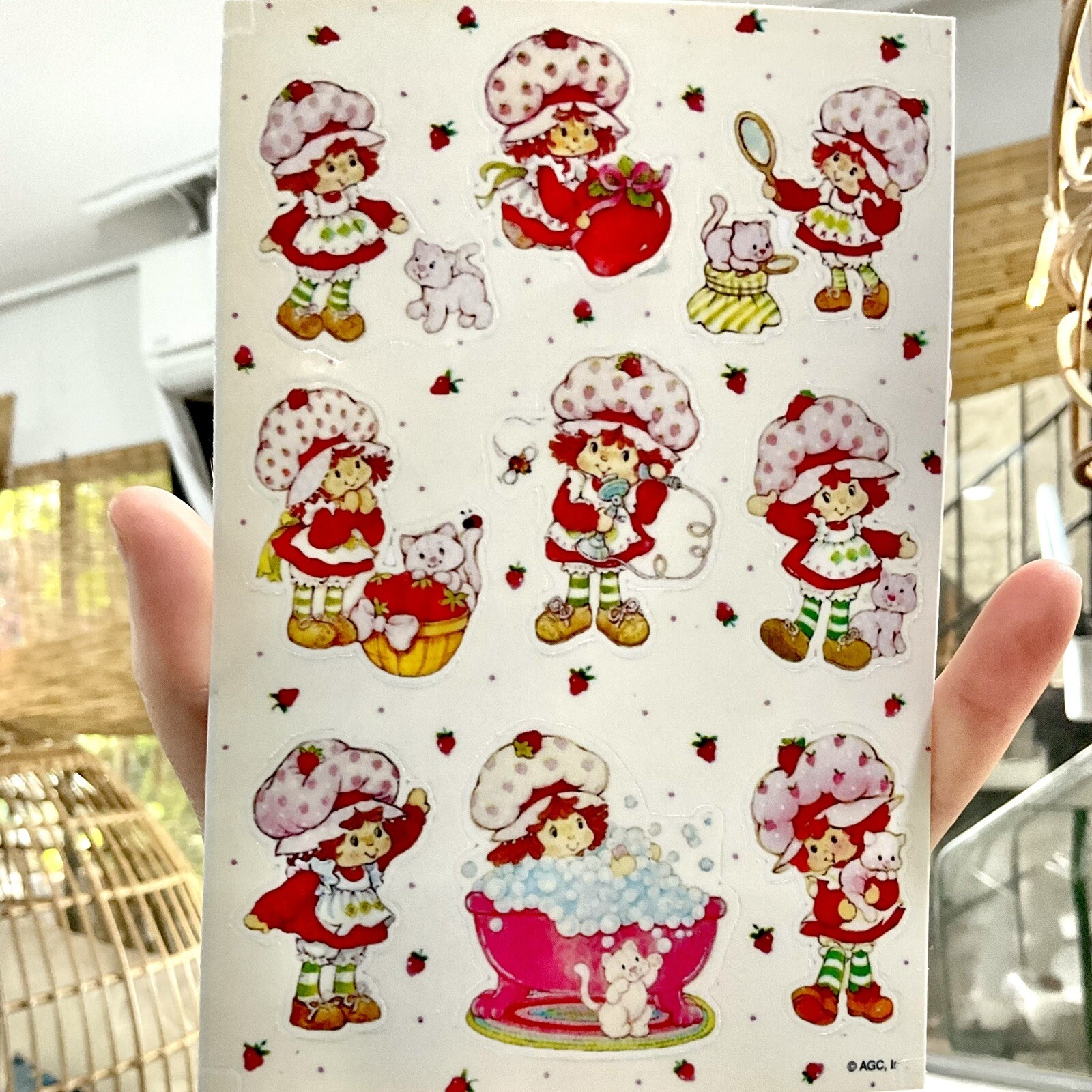 Vintage Strawberry Shortcake Vinyl Stickers Decal 1980s Reproduction