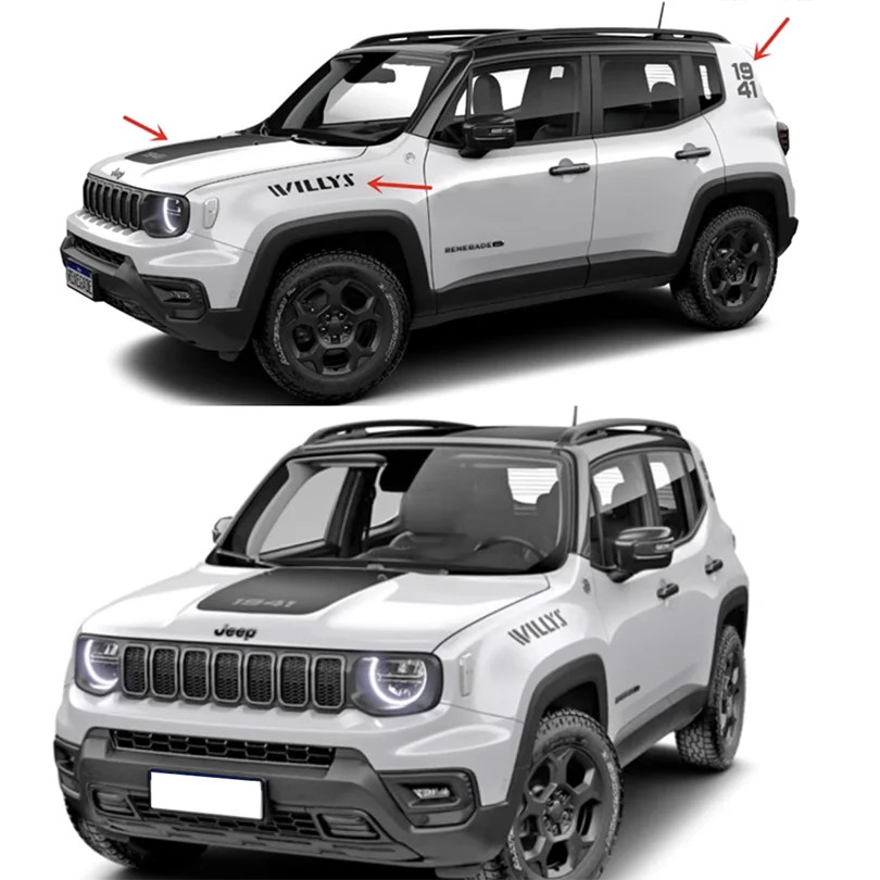 Aftermarket 1941 Heritage-Style Hood Scoop Decal for Jeep Renegade (2016–2025) |