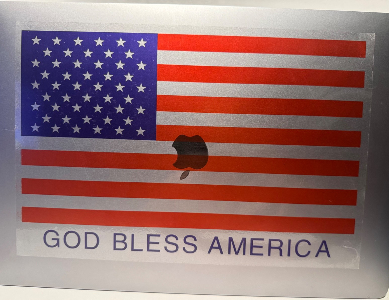 God Bless America Flag Clear Sticker 11 3/4" x 7 7/8"