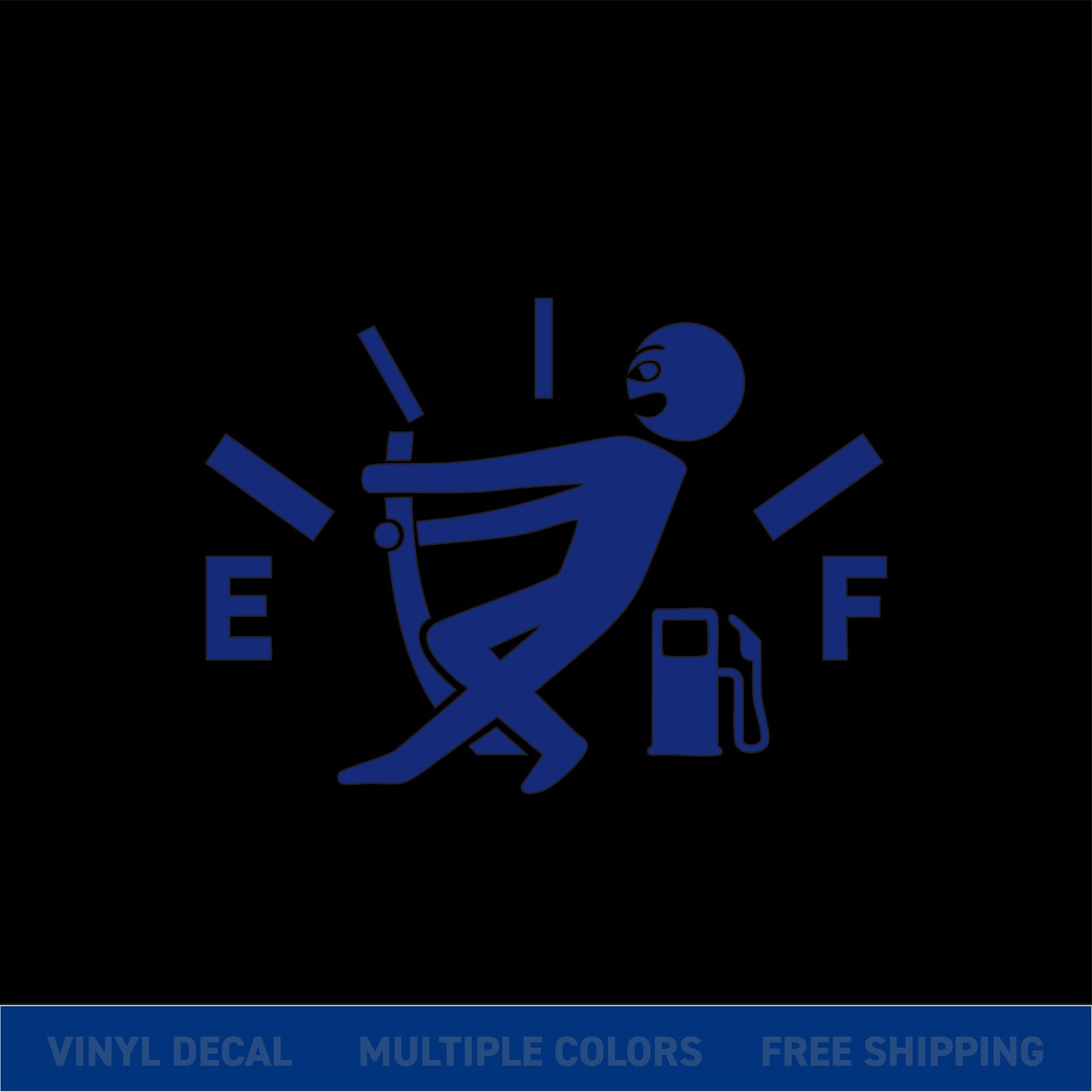 Funny Fuel Gauge Car Sticker – Low Gas Tank Empty Gauge Decal for Vehicle