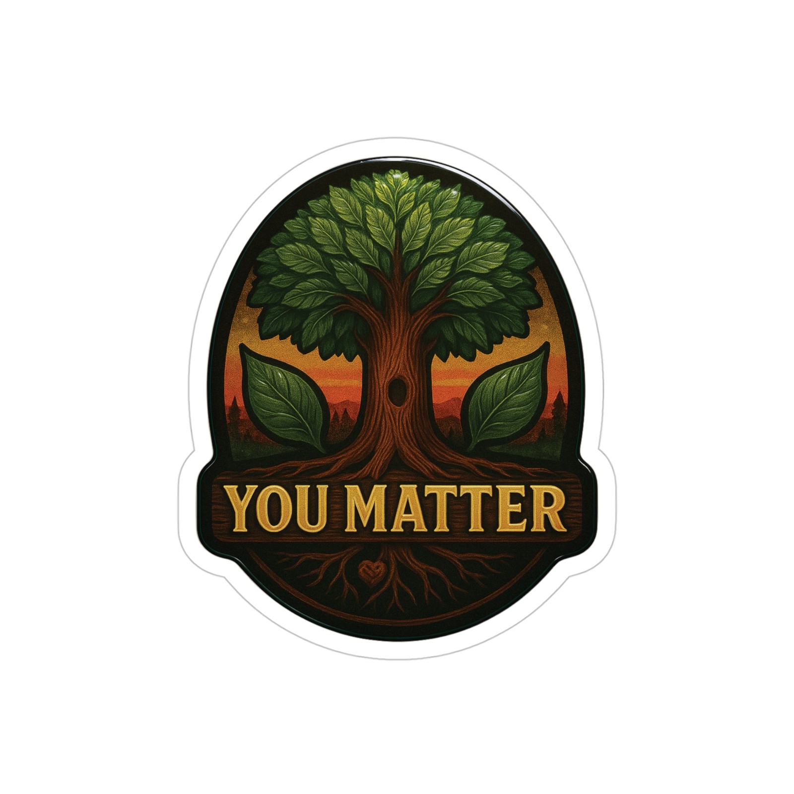 Outdoor Transparent Vinyl Sticker YOU MATTER Tree Eco UV Waterproof Durable