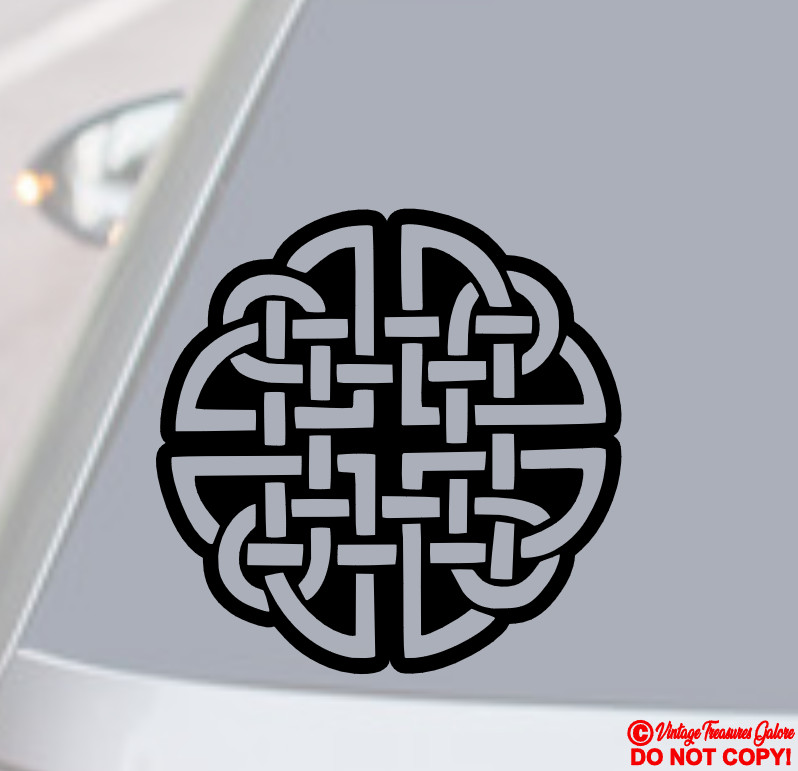 CELTIC DARA KNOT Vinyl Decal Sticker Window IRISH INNER-STRENGTH WISDOM SYMBOL