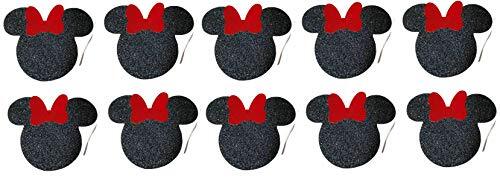 Glitter Minnie Mouse Head Layered Vinyl Decals – Set of 10 1-Inch