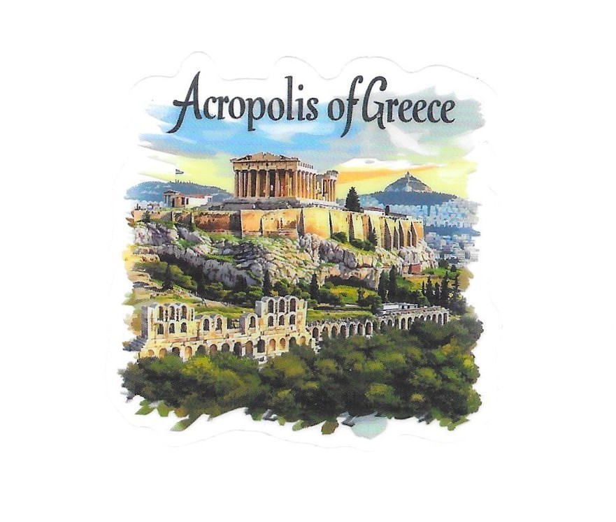 Greece Acropolis Parthenon Athens Landmark Die Cut Clear European Vinyl Sticker