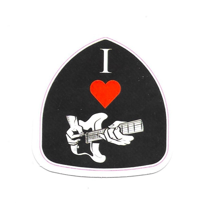 I Heart Electric Guitar Vinyl Sticker Music Lover Decal Rock Band Guitarist Art