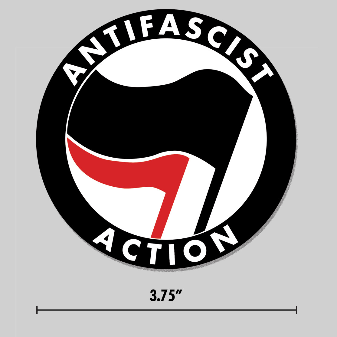 Anti-Fascist Sticker American English Antifa Logo 3.75" Vinyl Decal