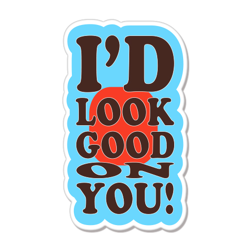 I'd Look Good On You Funny Flirt car bumper sticker decal 5" x 4"