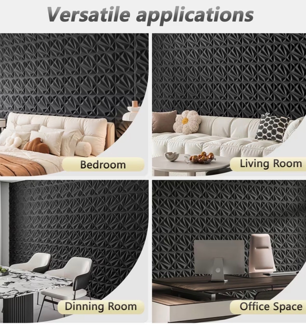 33pcs 3D Wall Panels, 11.8"x11.8", PVC Material, Lightweight & Fire Resistant