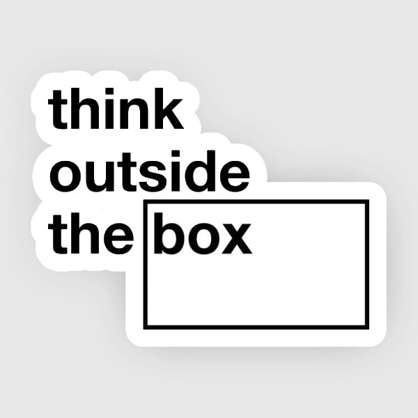 Think Outside the Box Hustle Motivational Positive Quote Vinyl Decal Sticker