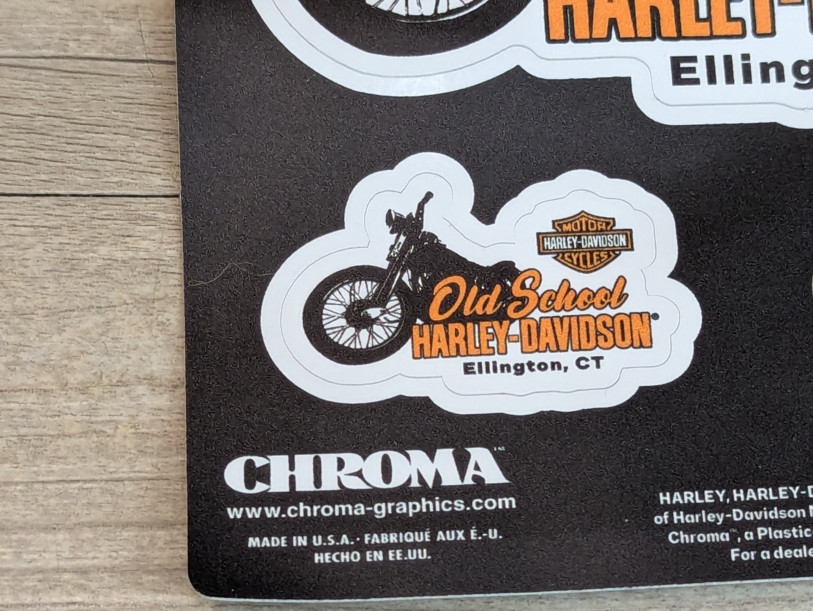Old School Harley-Davidson Ellington CT Decal Sheet 1 LG 2 SM Chroma 2025