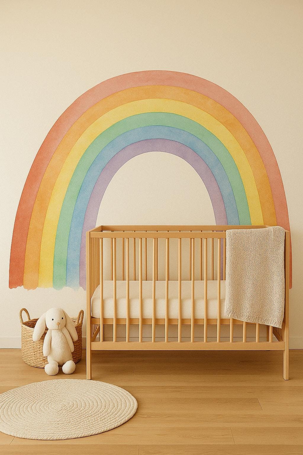 Pastel Rainbow Wall Decal | Watercolor Rainbow Nursery Decor