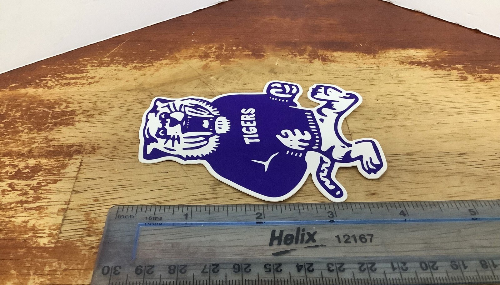 Tigers High School Mascot Blue and White Decal Sticker
