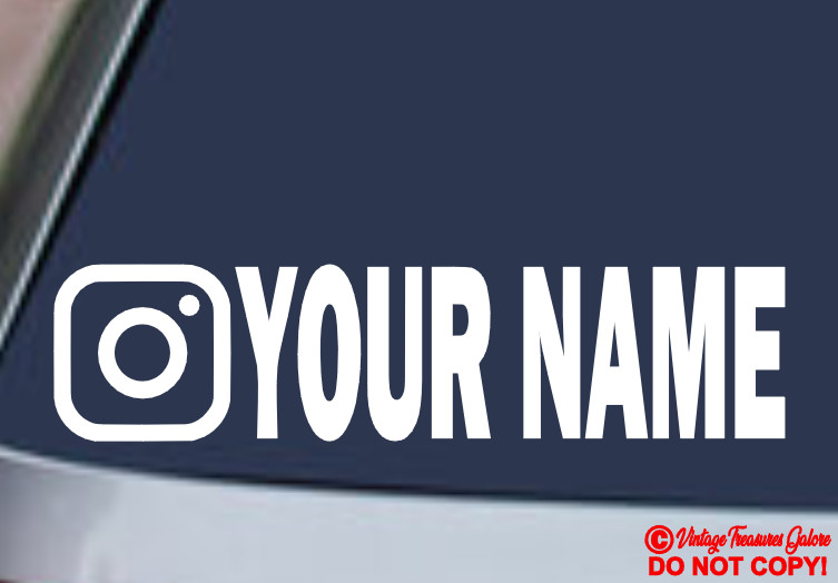 INSTAGRAM INSTA LOGO YOUR USER NAME TEXT HANDLE IG USERNAME Vinyl Decal Sticker