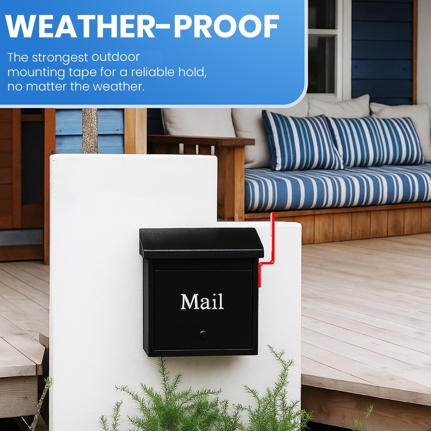 Wall Mount Mailbox Flag (Adhesive or Screw Installation) – Folding 180