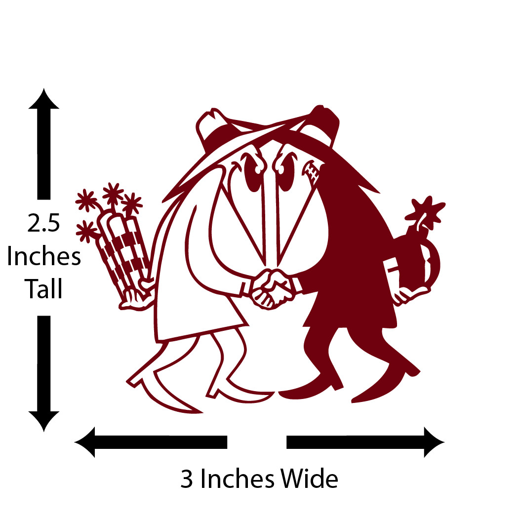 Spook Decal Spy vs Spy Made in USA Multiple Color Options 2.5 in (H) x 3 in (W)