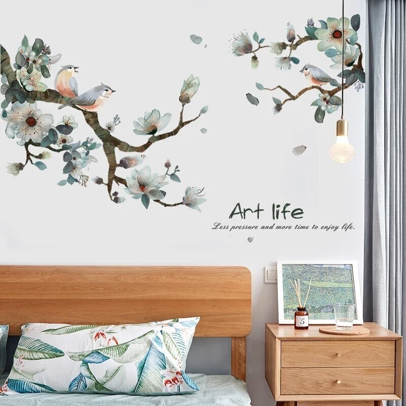 Removable Flower Decal Tree Branch Birds Wall Sticker Vinyl Mural Art Home Decor