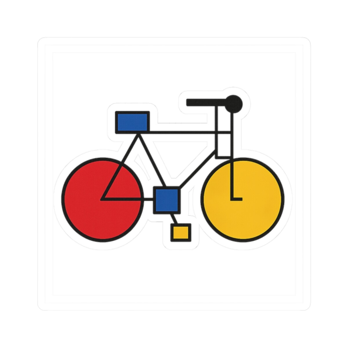 Sticker Bauhaus Geometry Bike Design Clean 2×2 3×3 4×4 6×6