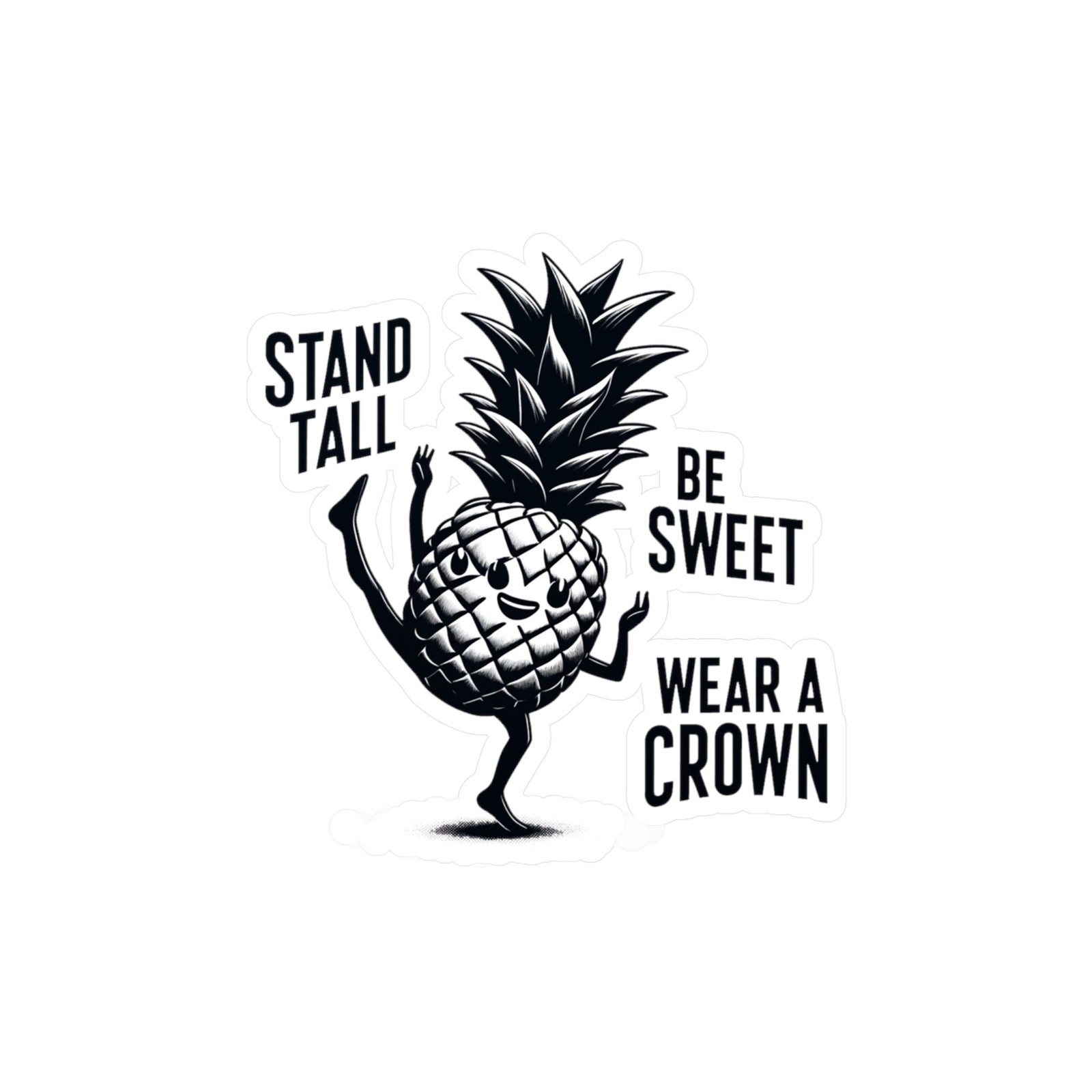 Pineapple Character Sticker Label Decal Vinyl Matte Glossy Stand Tall Sweet