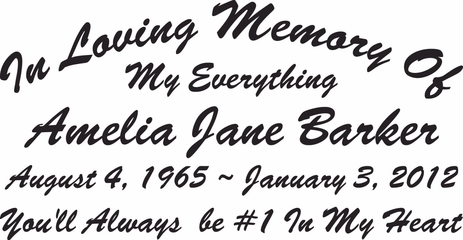 In Loving Memory Of – Personalized Wide Sticker Decal – Up to 5 Lines – 3 Sizes