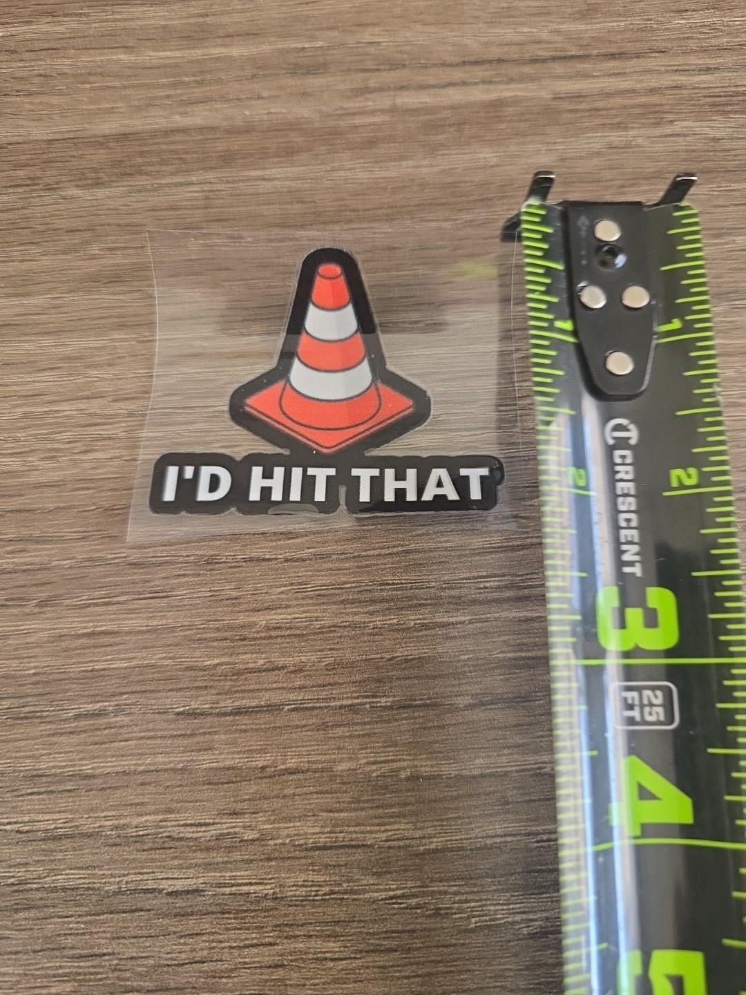 Funny Hardhat Laptop Vehicle UV DTF Decal Sticker Waterproof Traffic Cone