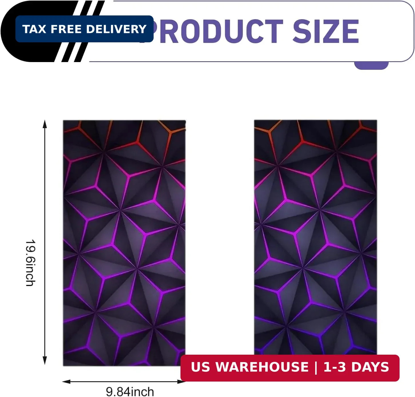 2 PCS Car Door B-Pillar Sticker, Personalized Geometry Hexagon Pattern Middle Pi
