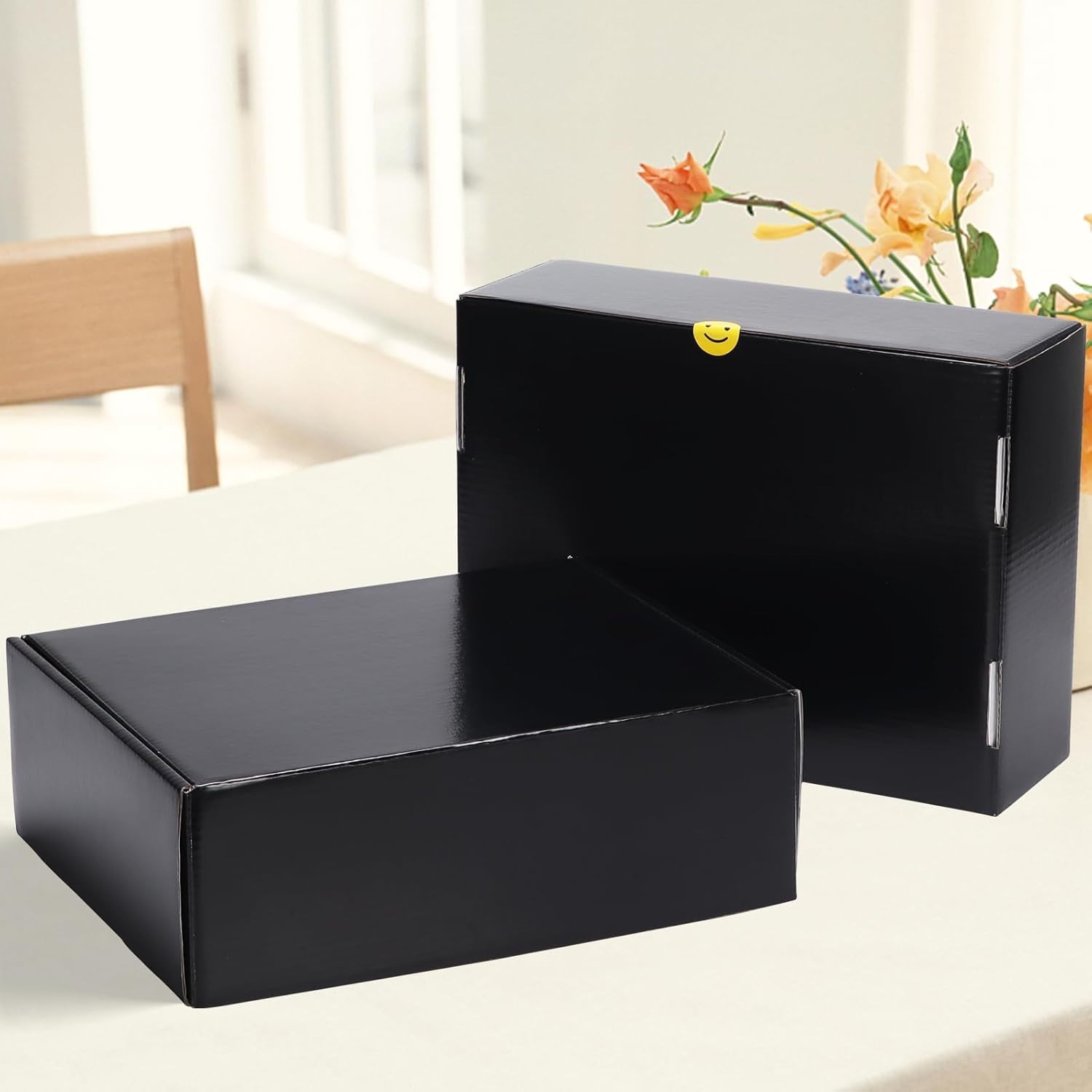 12x9x4 inches Shipping Boxes Set of 20, Black Medium Corrugated Cardboard Gif…