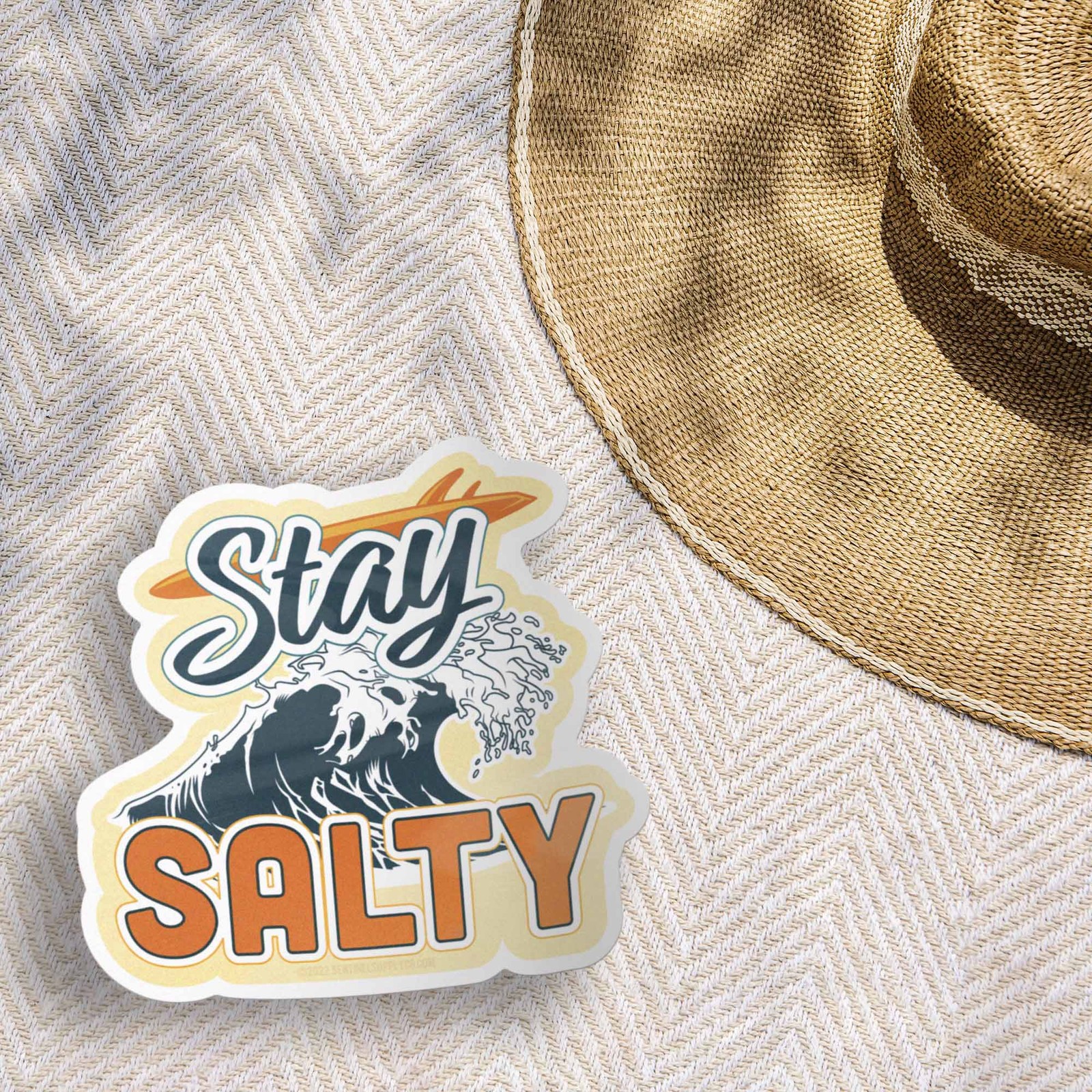 Stay Salty Surfing Sticker – Beach Decal for Laptop & Water Bottle