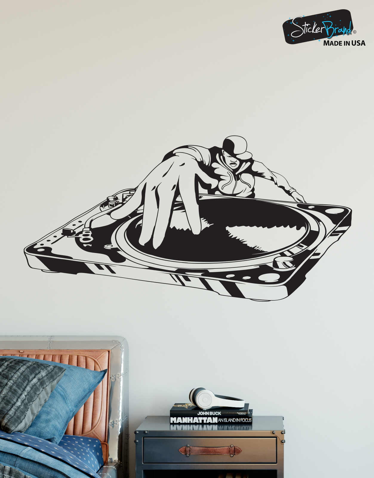 Stickerbrand Vinyl Wall Decal Sticker DJ Turntable Urban Hip Hop Music #335