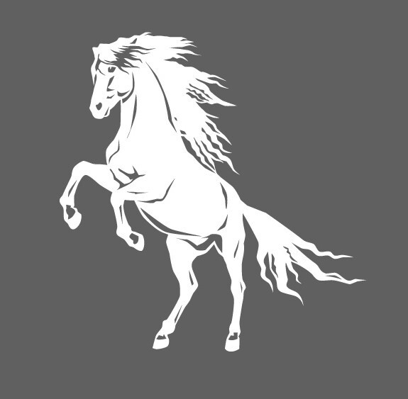 Horse Stallion Galloping #4, 4-21" Outdoor Die Cut Vinyl Decal Sticker