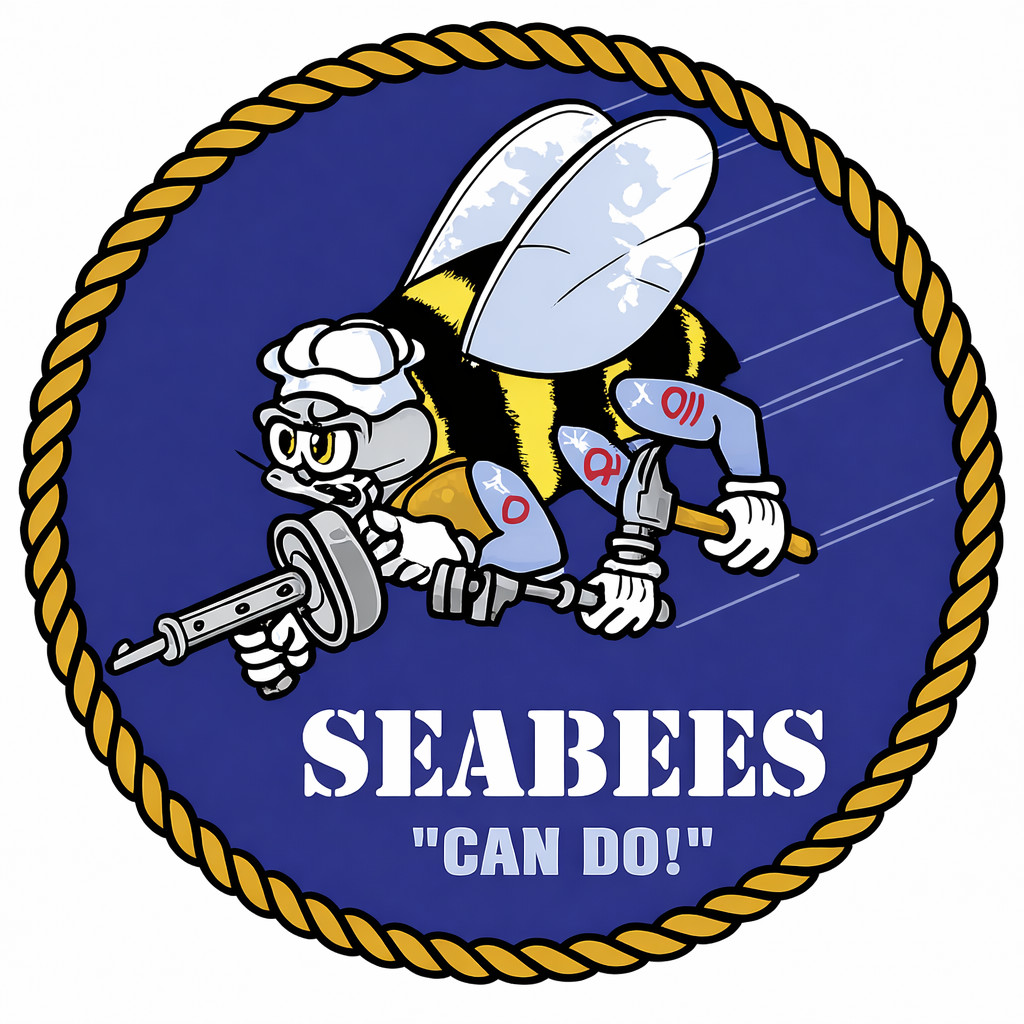 US Navy Seabees Sticker BUY 2, GET 1 FREE glossy USN DOW new patriotic USA