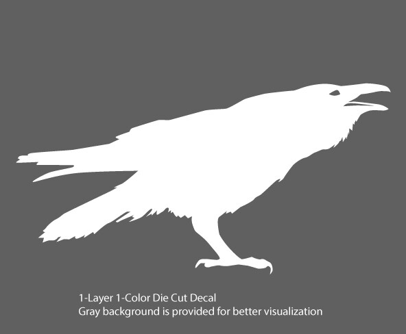 Wildlife – Birds – Cawing Raven/Crow/Corvid #1- 6Yrs Outdoor Vinyl Decal Sticker