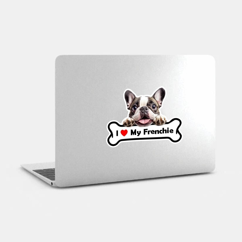 I Love My Frenchie, French Bulldog, Sticker, Peel N' Stick, Different Sizes