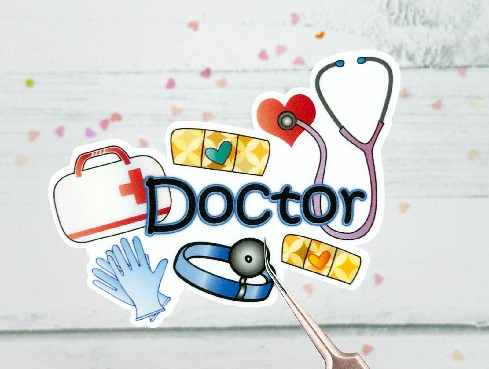 Doctor Sticker Medical Water Bottle Vinyl Decal Matte Finish 3 Inch Wide